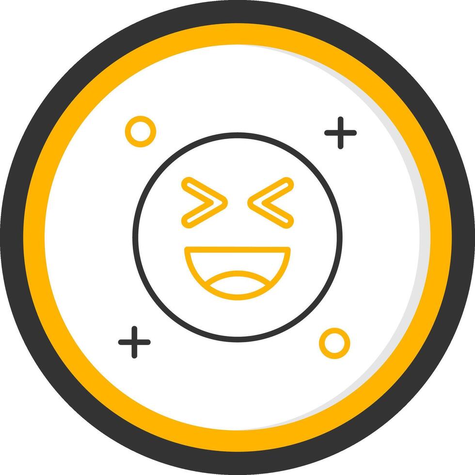 Laugh Line Two Color Circle Icon vector