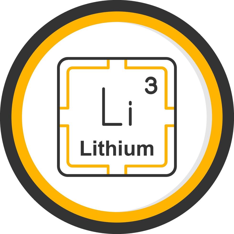 Lithium Line Two Color Circle Icon vector