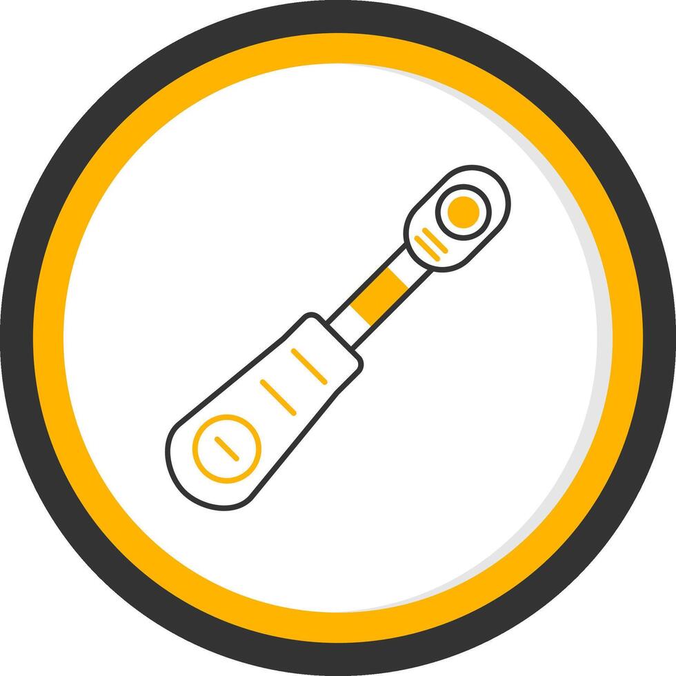 Ratchet Line Two Color Circle Icon vector