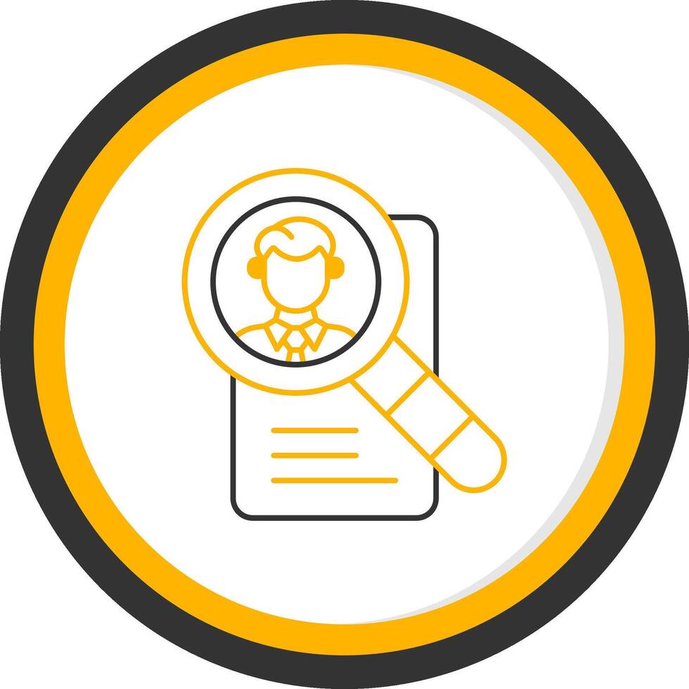Search Employee Line Two Color Circle Icon vector