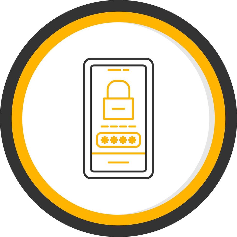Password Lock Line Two Color Circle Icon vector