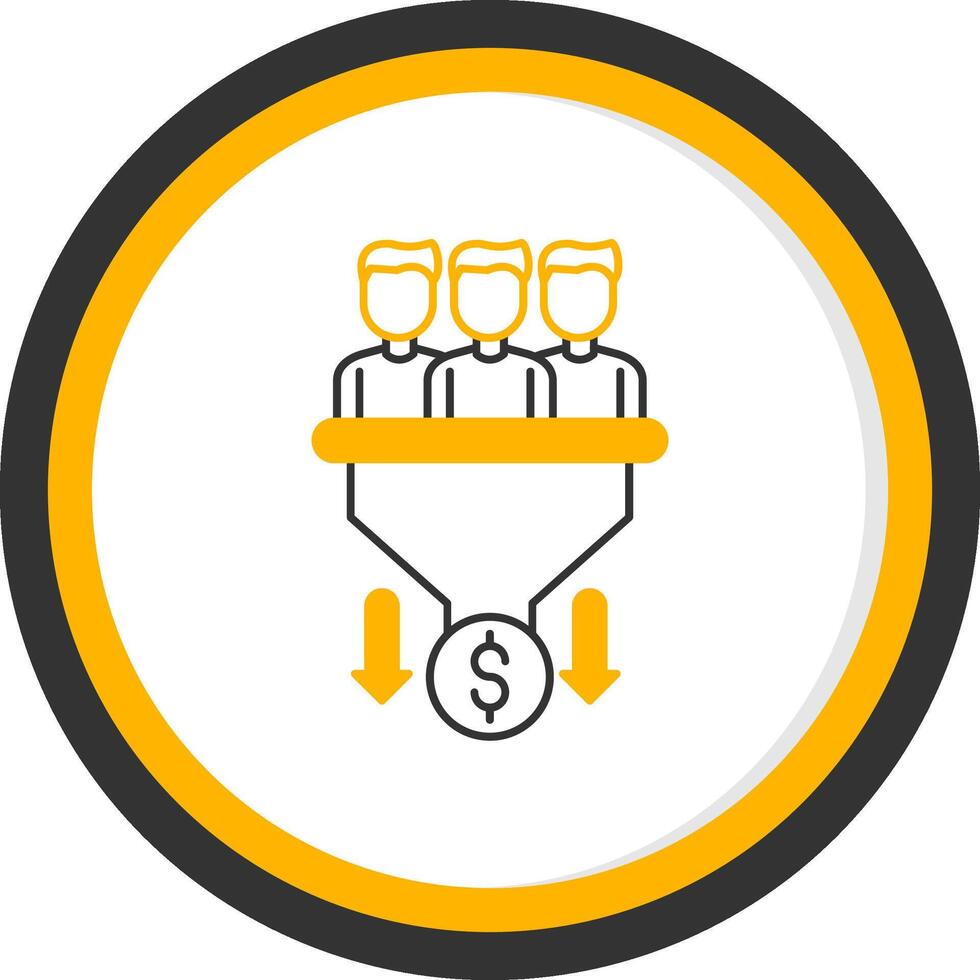 ventas tubería dos color circulo línea dos color circulo icono vector