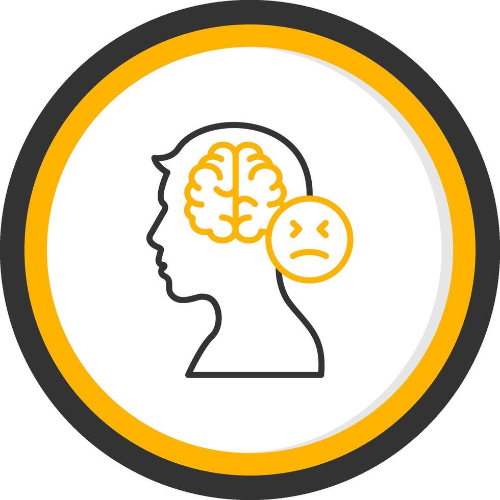 Mood Swings Line Two Color Circle Icon vector