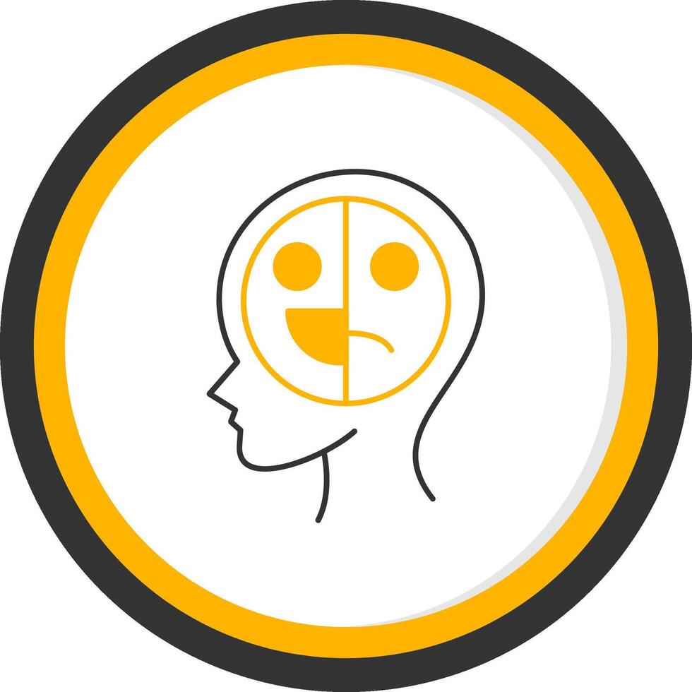 Mood Swings Line Two Color Circle Icon vector