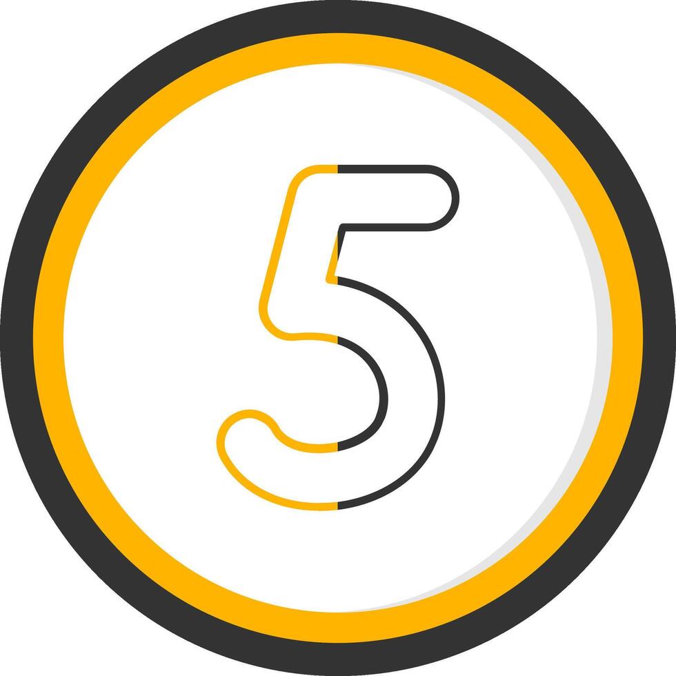 Five Line Two Color Circle Icon vector