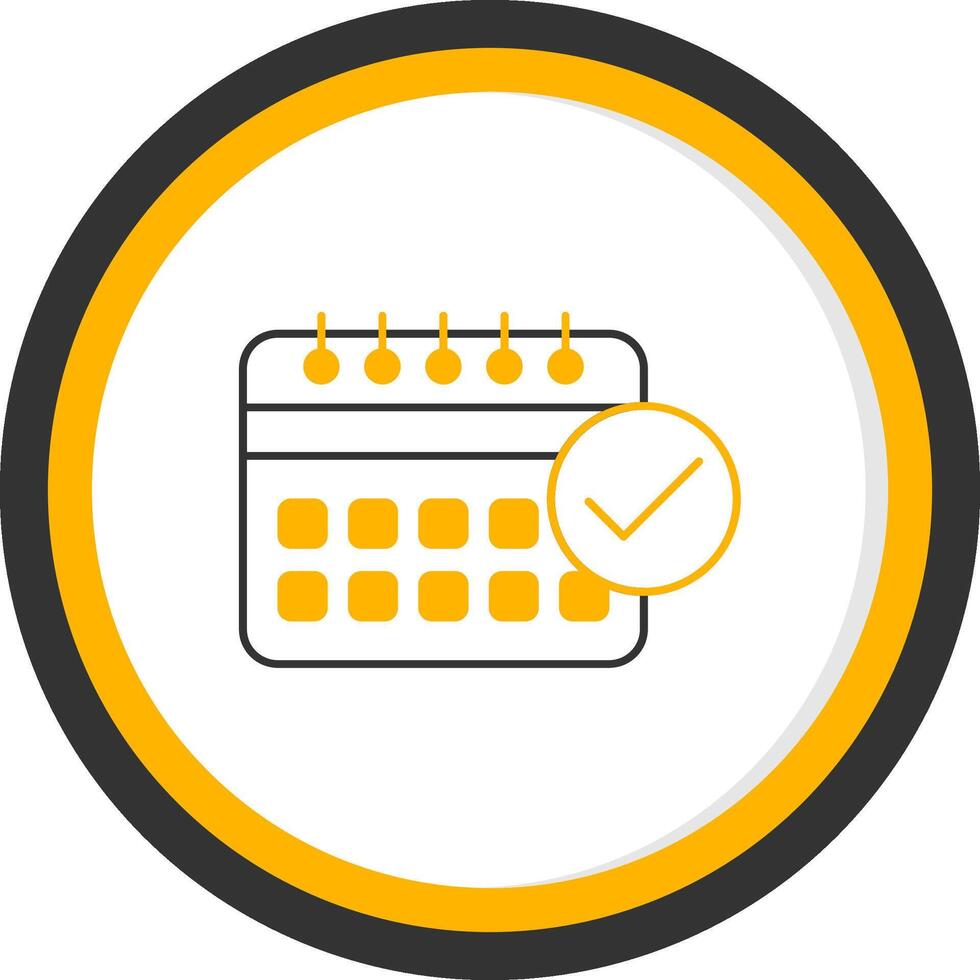 DeadLine Two Color Circle Meet Line Two Color Circle Icon vector