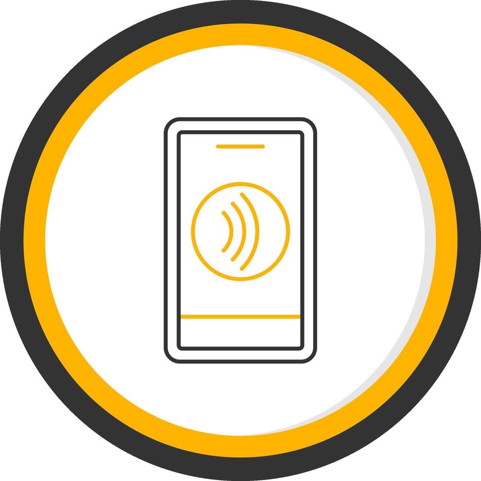 Tap To Pay Line Two Color Circle Icon vector