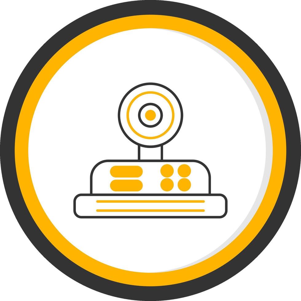 Camera Line Two Color Circle Icon vector
