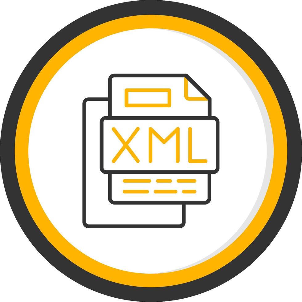 XML File Line Two Color Circle Icon vector
