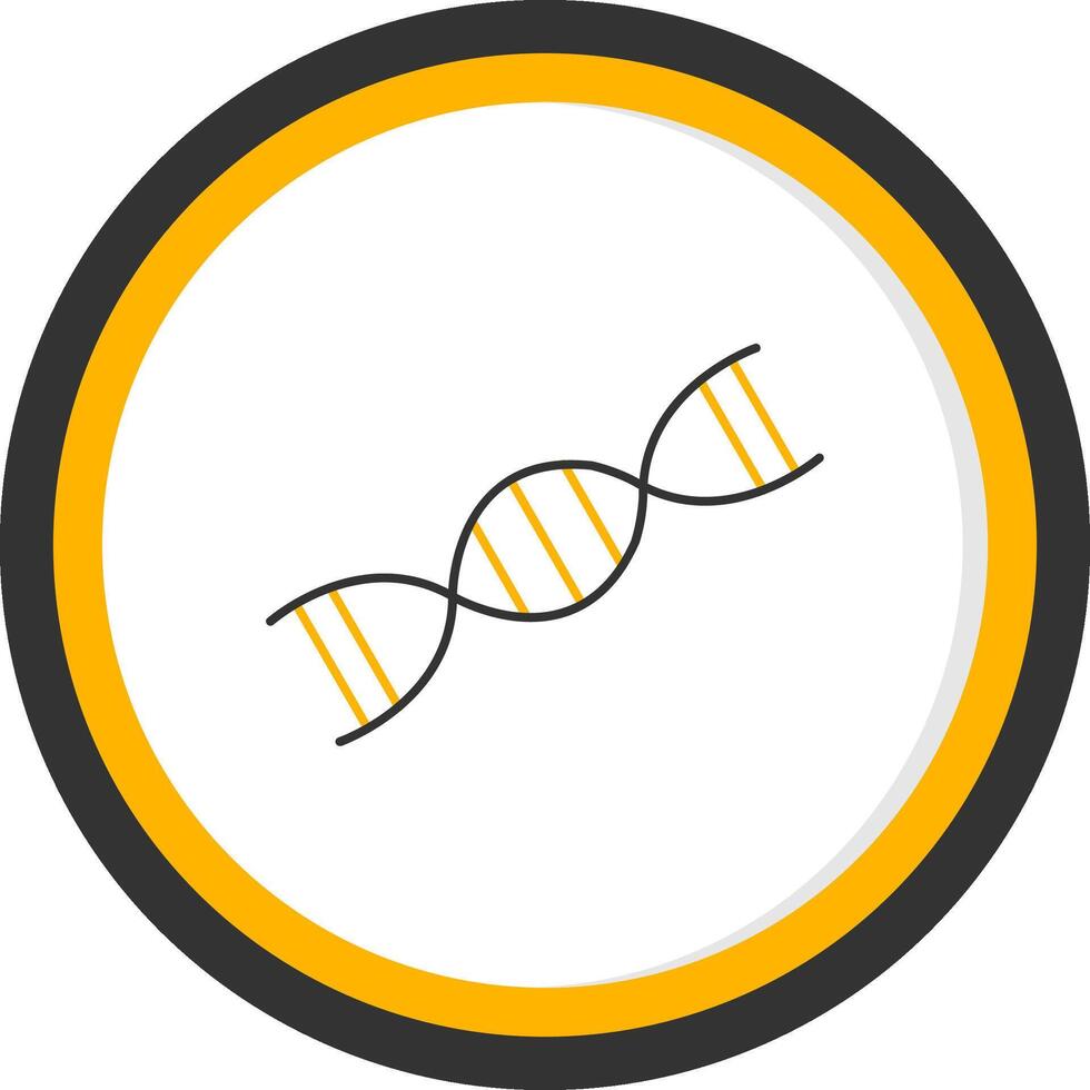 Dna Line Two Color Circle Icon vector