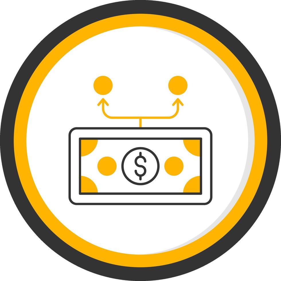 Expenses Division Line Two Color Circle Icon vector
