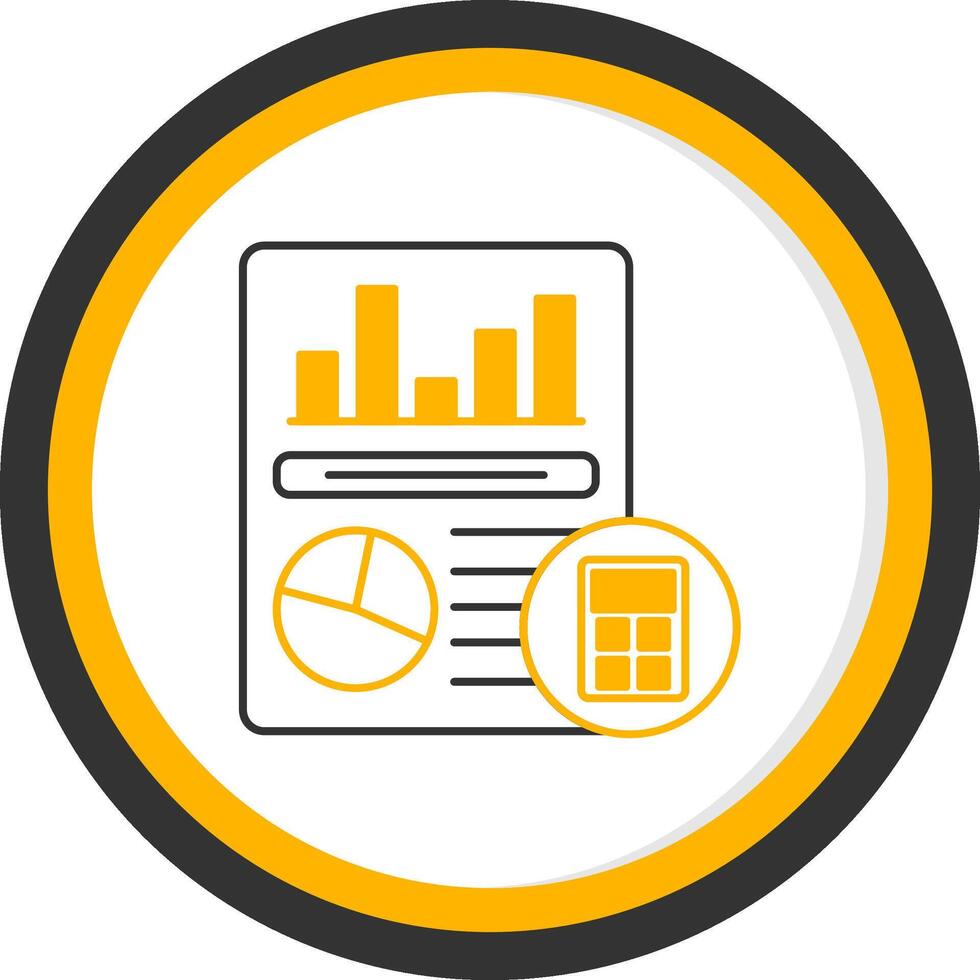 Bookkeeping Line Two Color Circle Icon vector