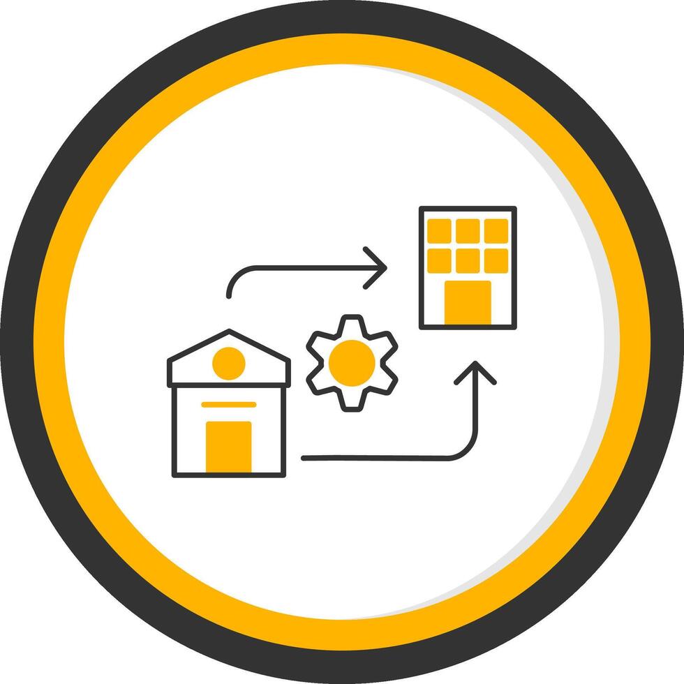 Hybrid Work Line Two Color Circle Icon vector