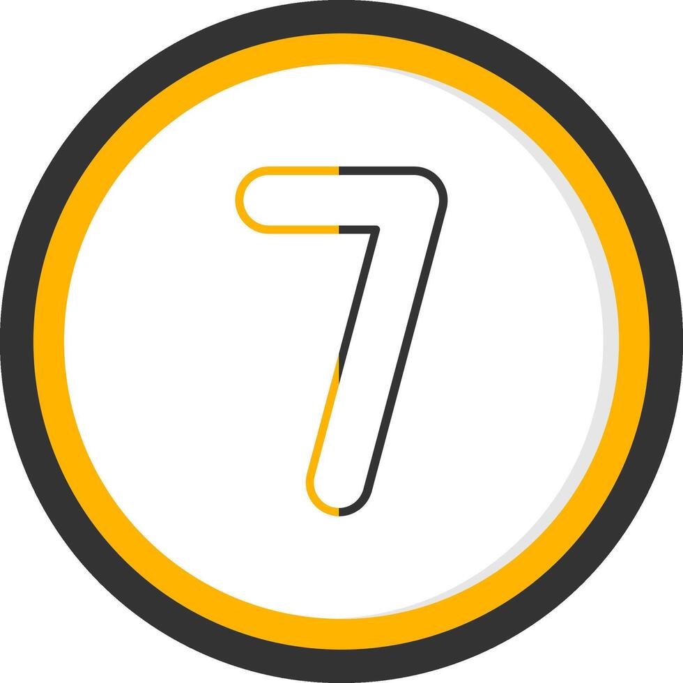 Seven Line Two Color Circle Icon vector