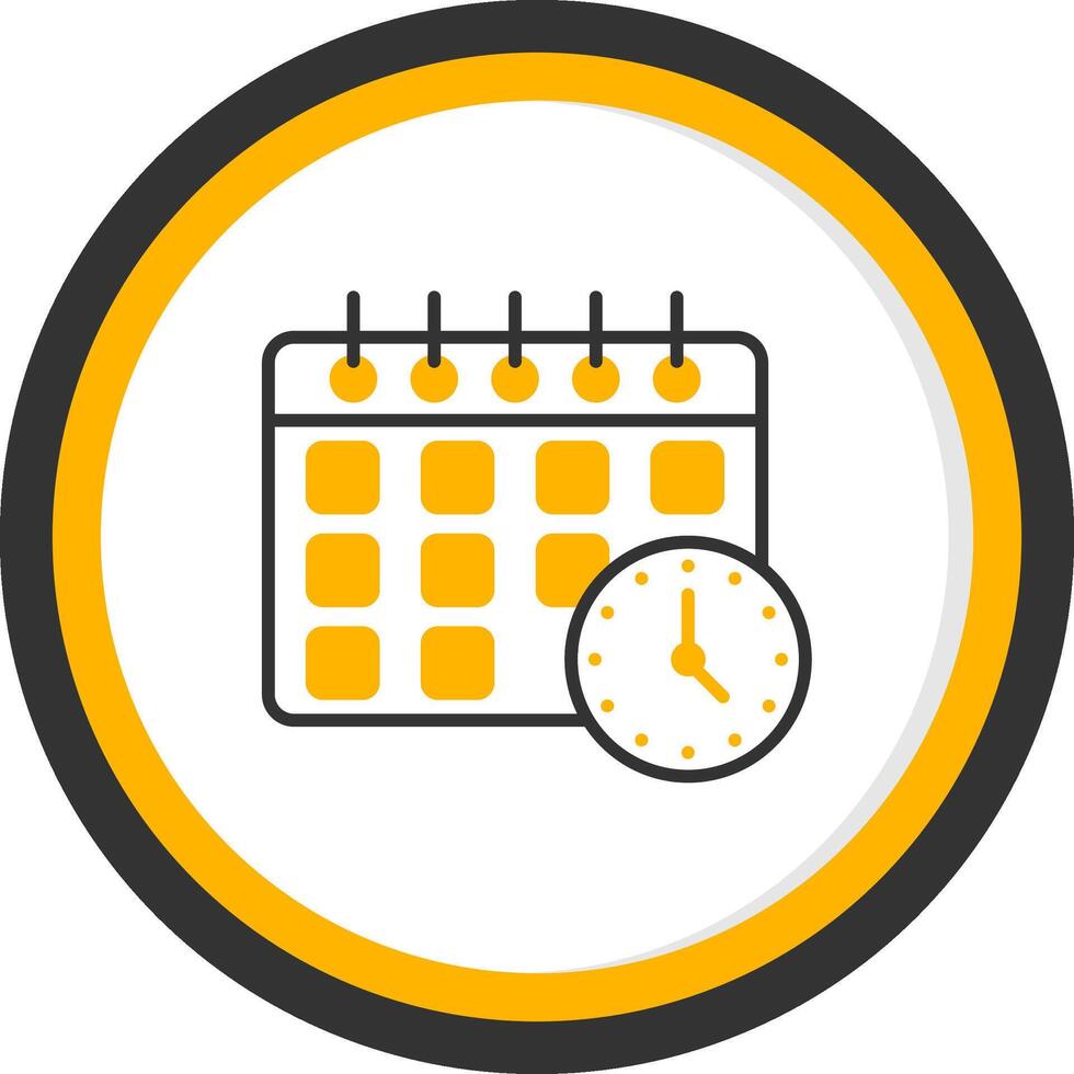 Planner Line Two Color Circle Icon vector