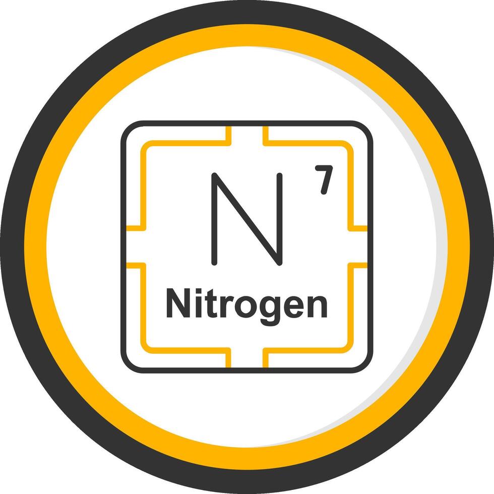 Nitrogen Line Two Color Circle Icon vector