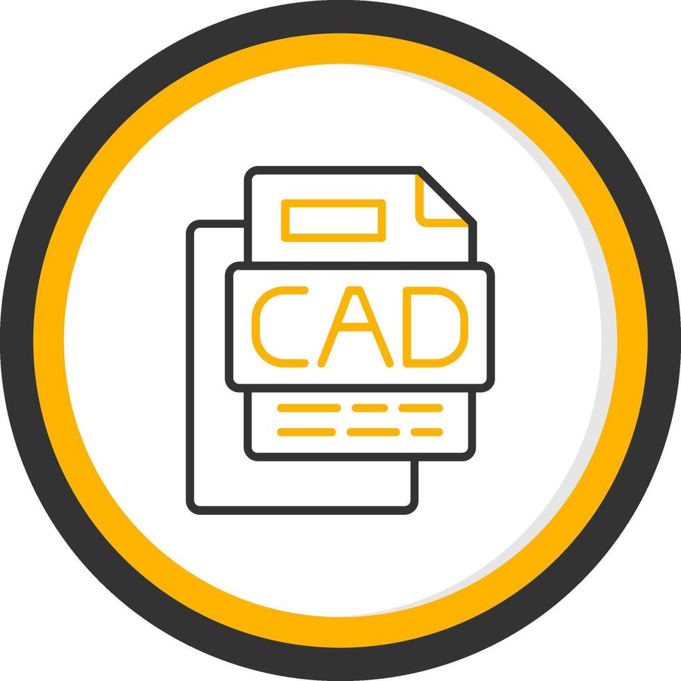 CAD File Line Two Color Circle Icon vector