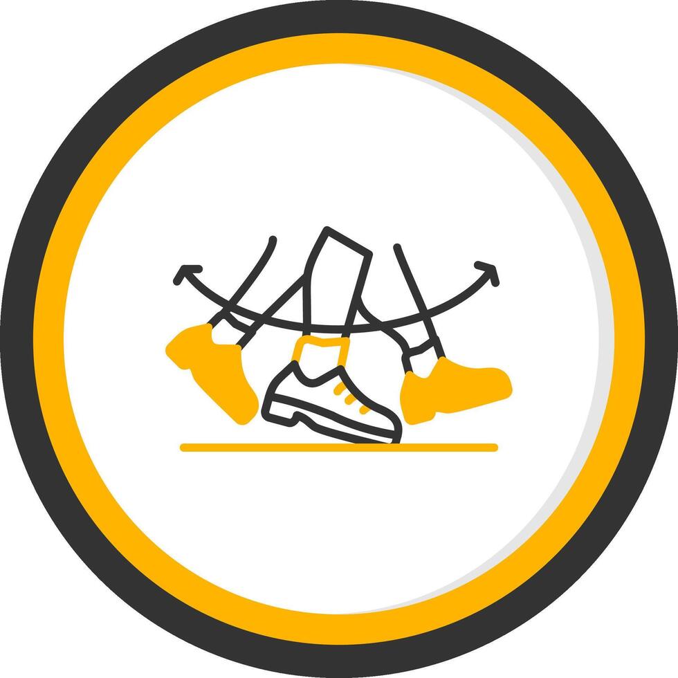 Shuffle Line Two Color Circle Icon vector