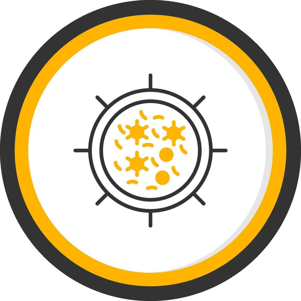 Bacteria Line Two Color Circle Icon vector