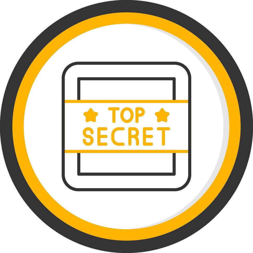 Top Secret Line Two Color Circle Icon vector