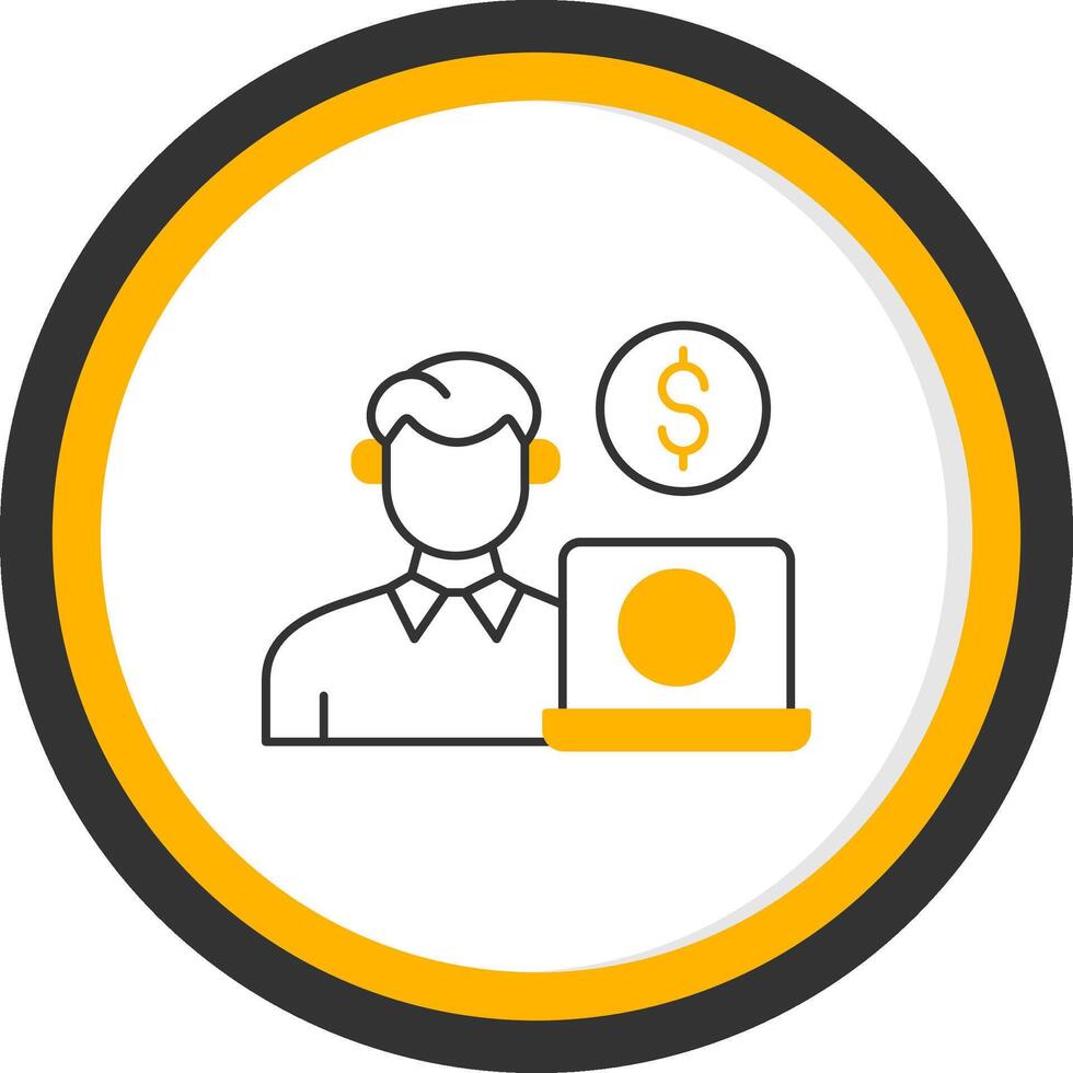 Freelancer Line Two Color Circle Icon vector