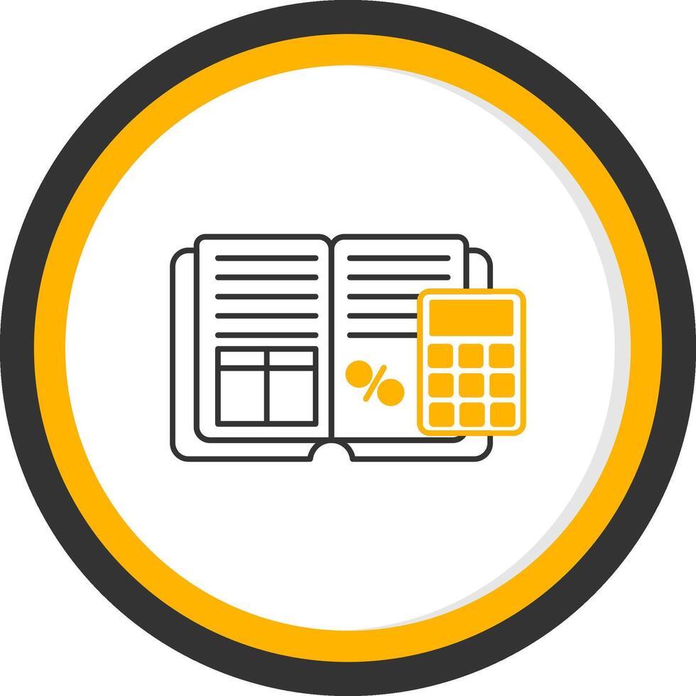 Profit Division Line Two Color Circle Icon vector