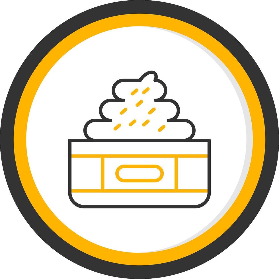 Cream Line Two Color Circle Icon vector