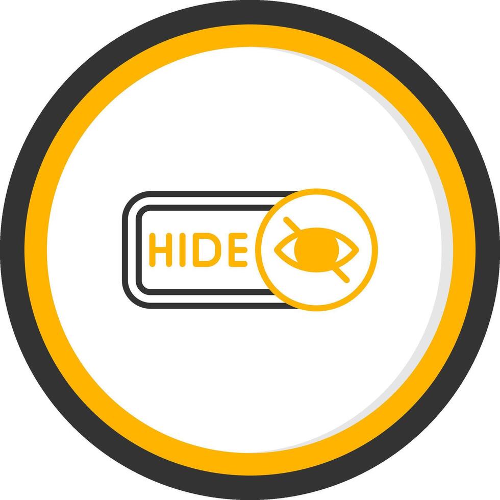 Hide Line Two Color Circle Icon vector
