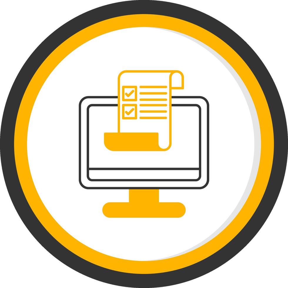 Brief Line Two Color Circle Icon vector