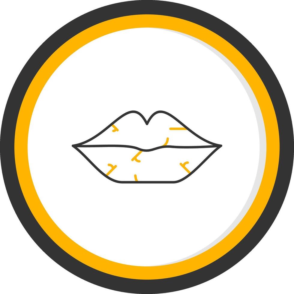Dry Lips Line Two Color Circle Icon vector