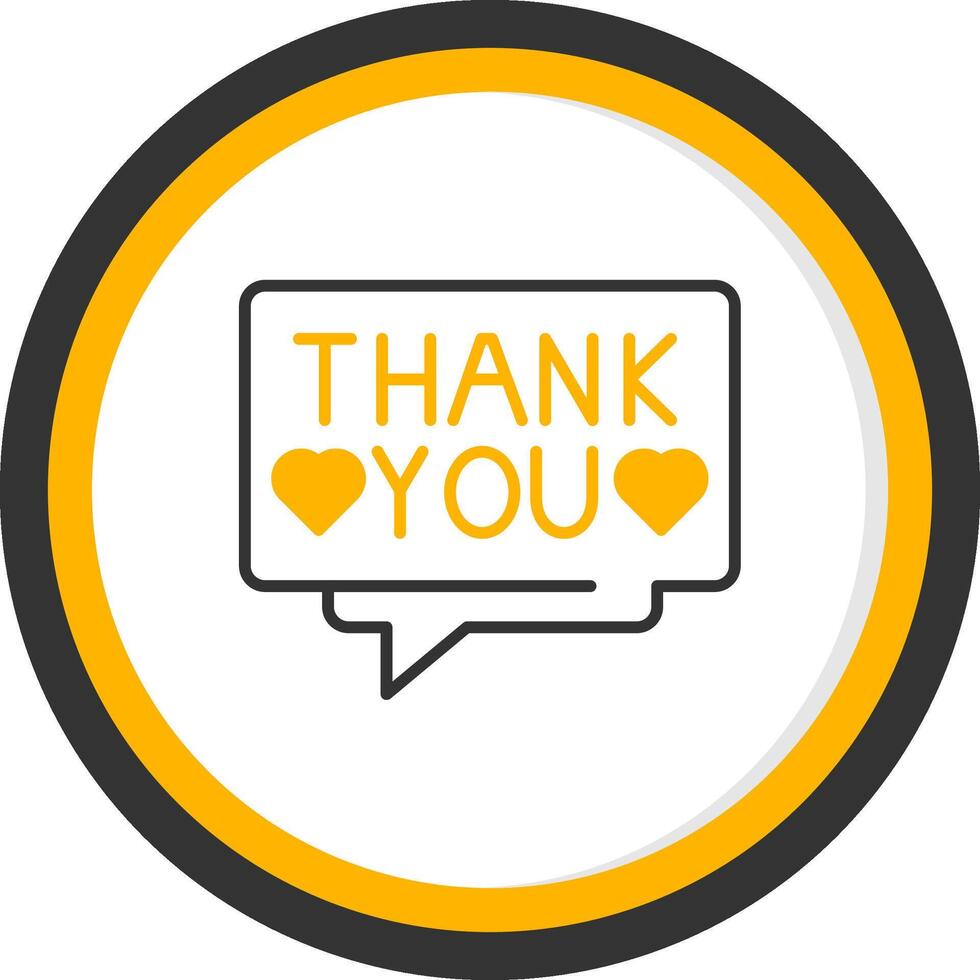 Thank You Line Two Color Circle Icon vector