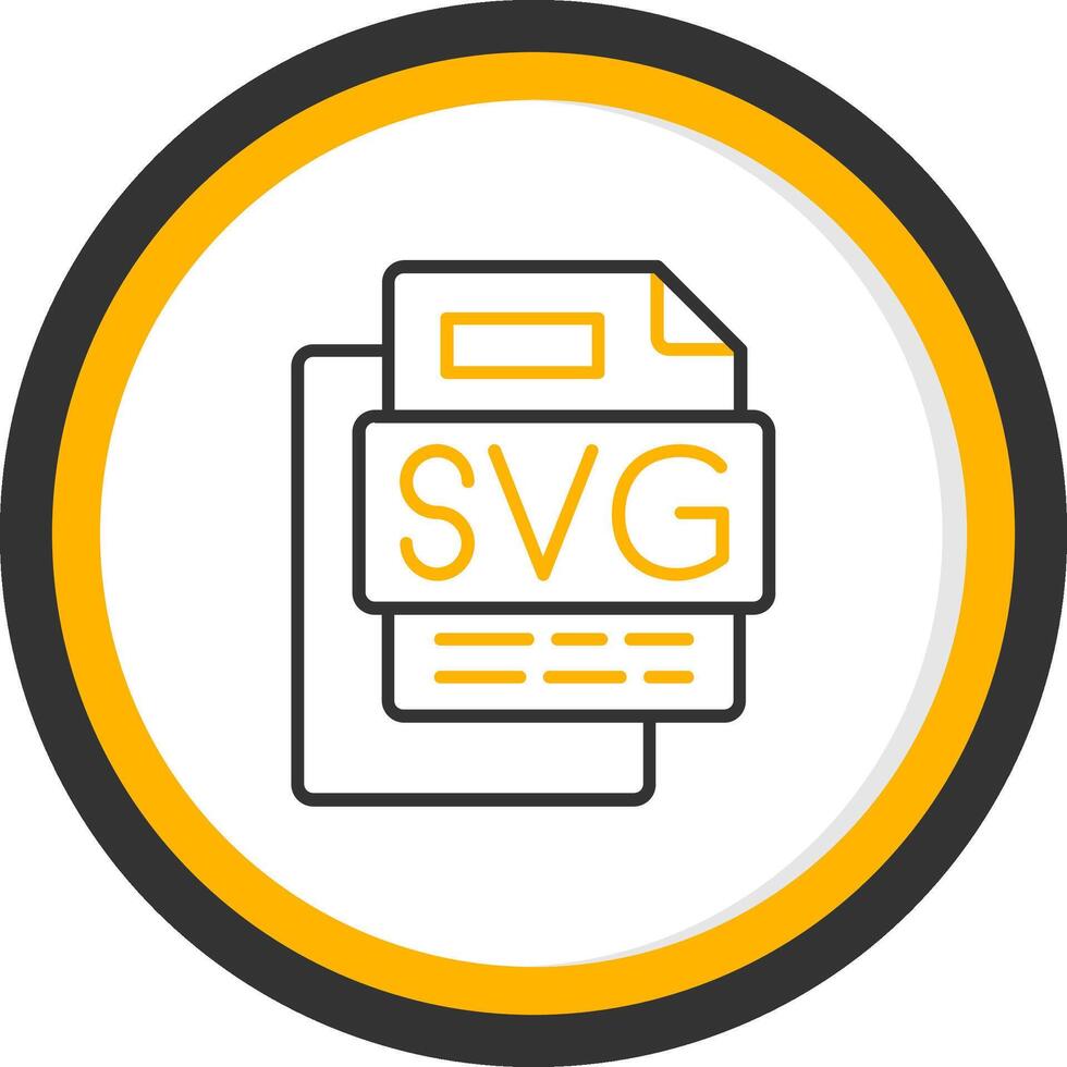 SVG File Line Two Color Circle Icon vector