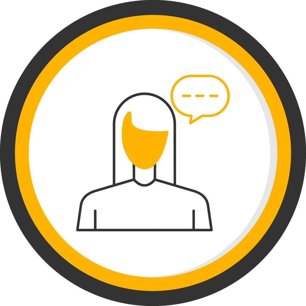 Virtual Assistant Line Two Color Circle Icon vector