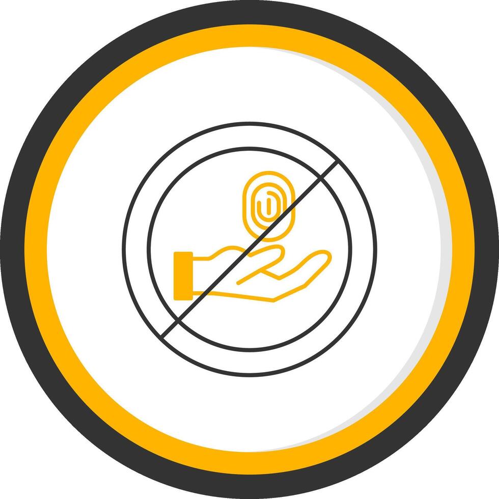 No Thief Line Two Color Circle Icon vector