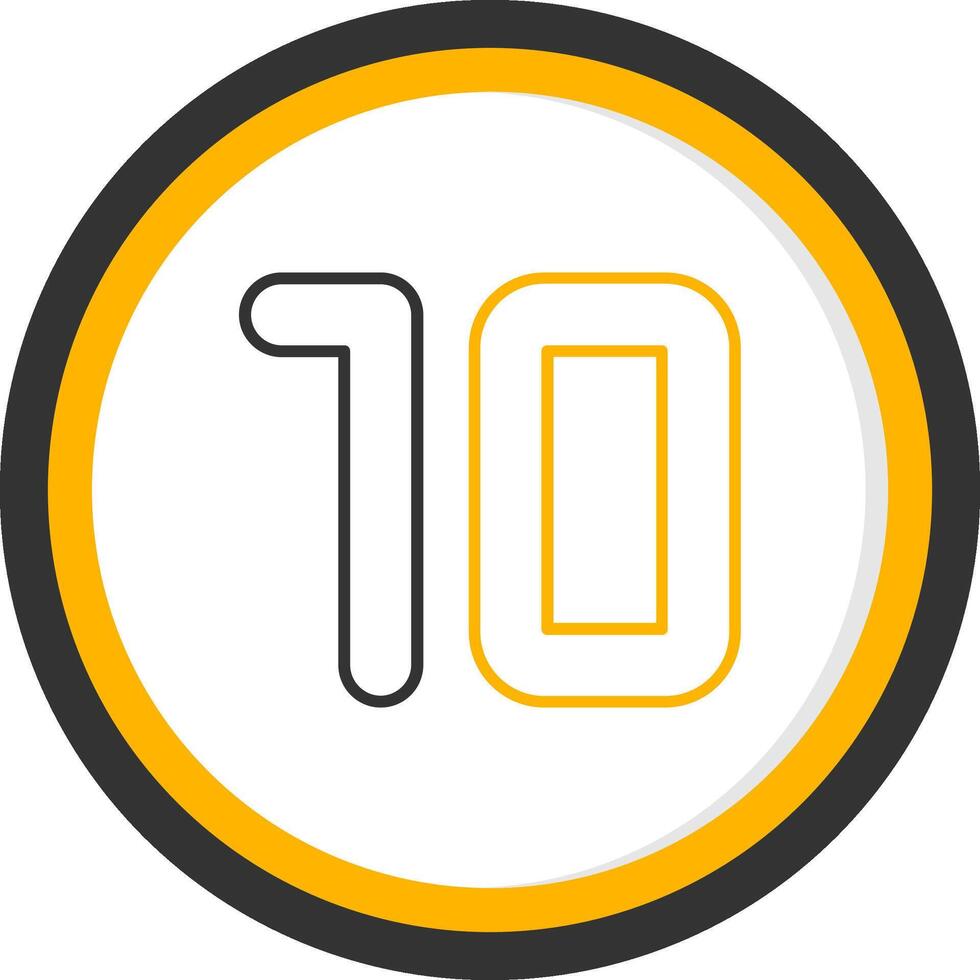 Ten Line Two Color Circle Icon vector
