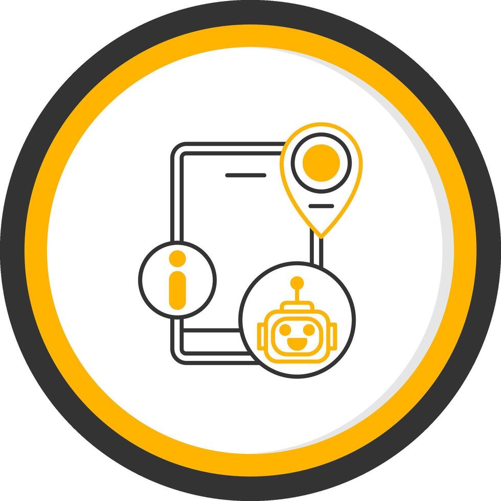 Virtual Assistant Line Two Color Circle Icon vector