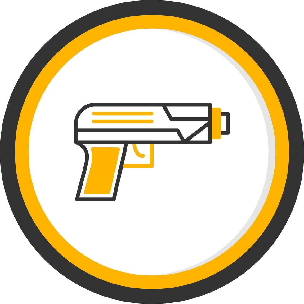 Starting Gun Line Two Color Circle Icon vector