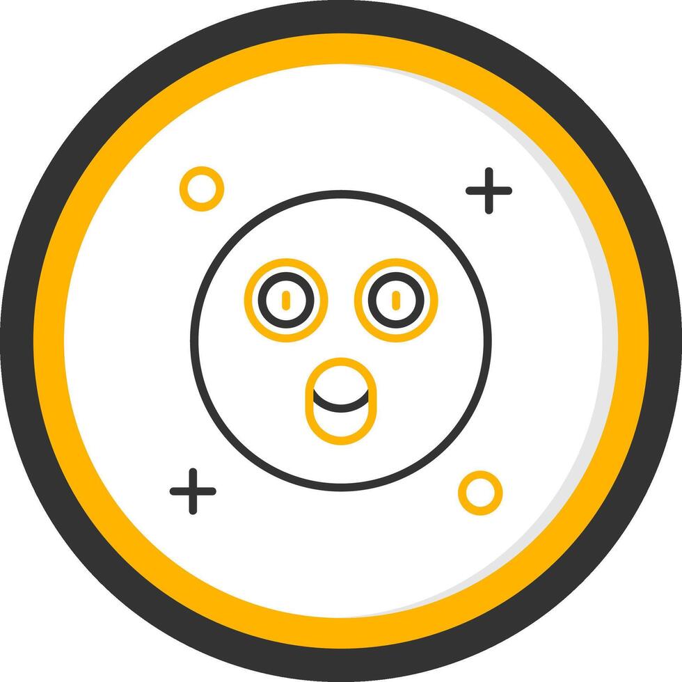 Surprised Line Two Color Circle Icon vector