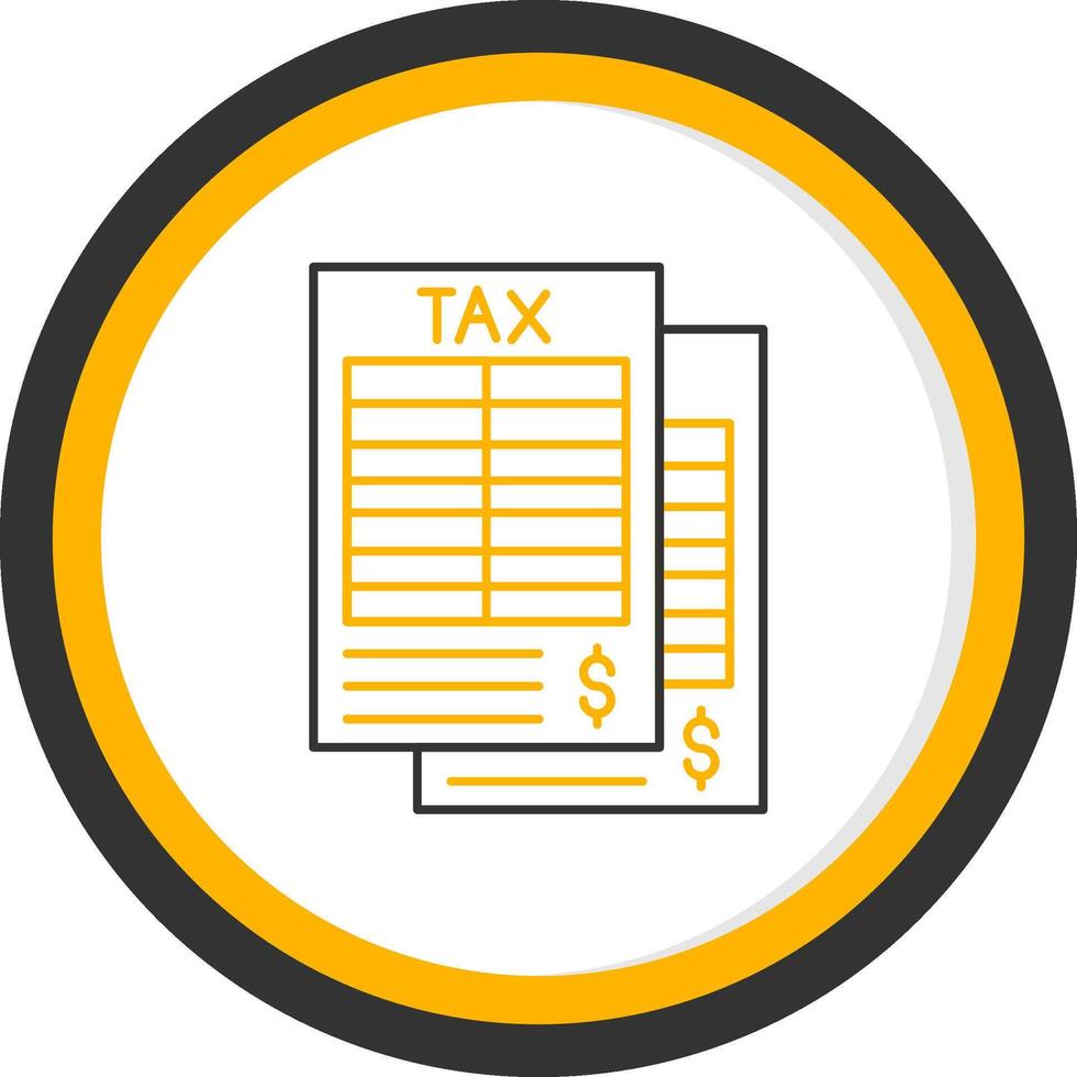 Tax Form Line Two Color Circle Icon vector