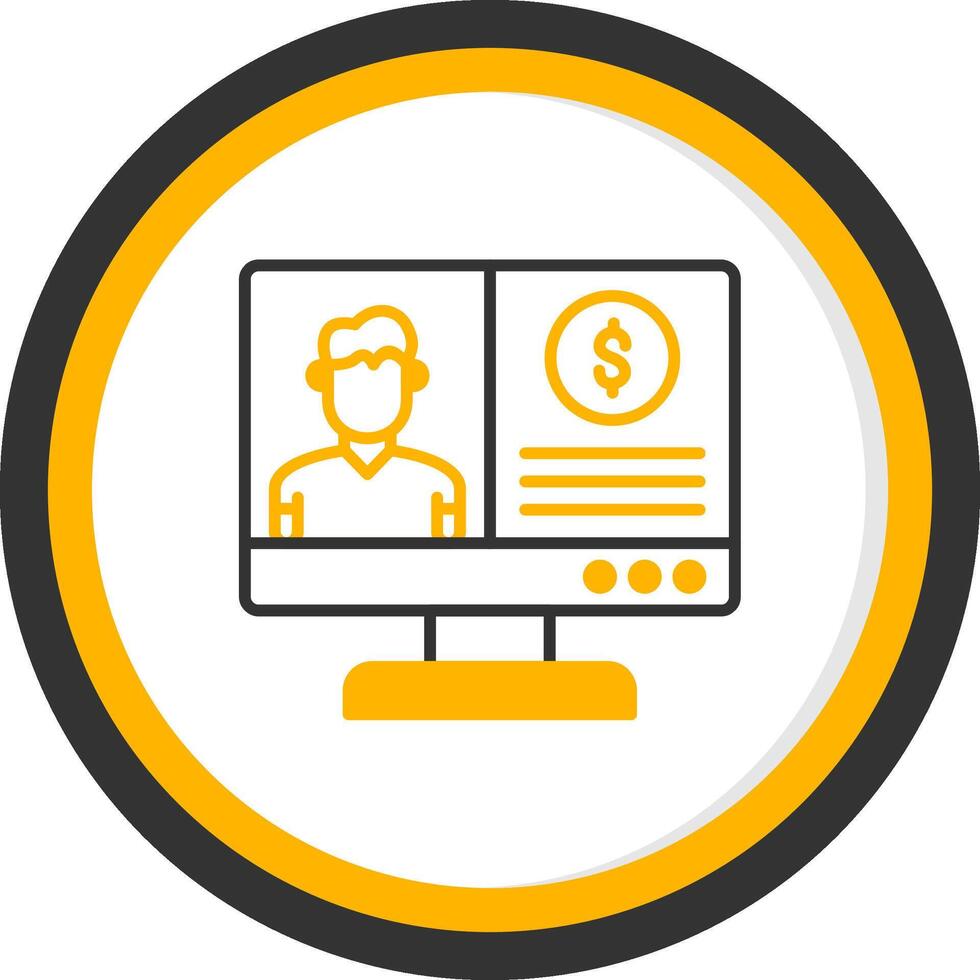 OnLine Two Color Circle Coach Line Two Color Circle Icon vector