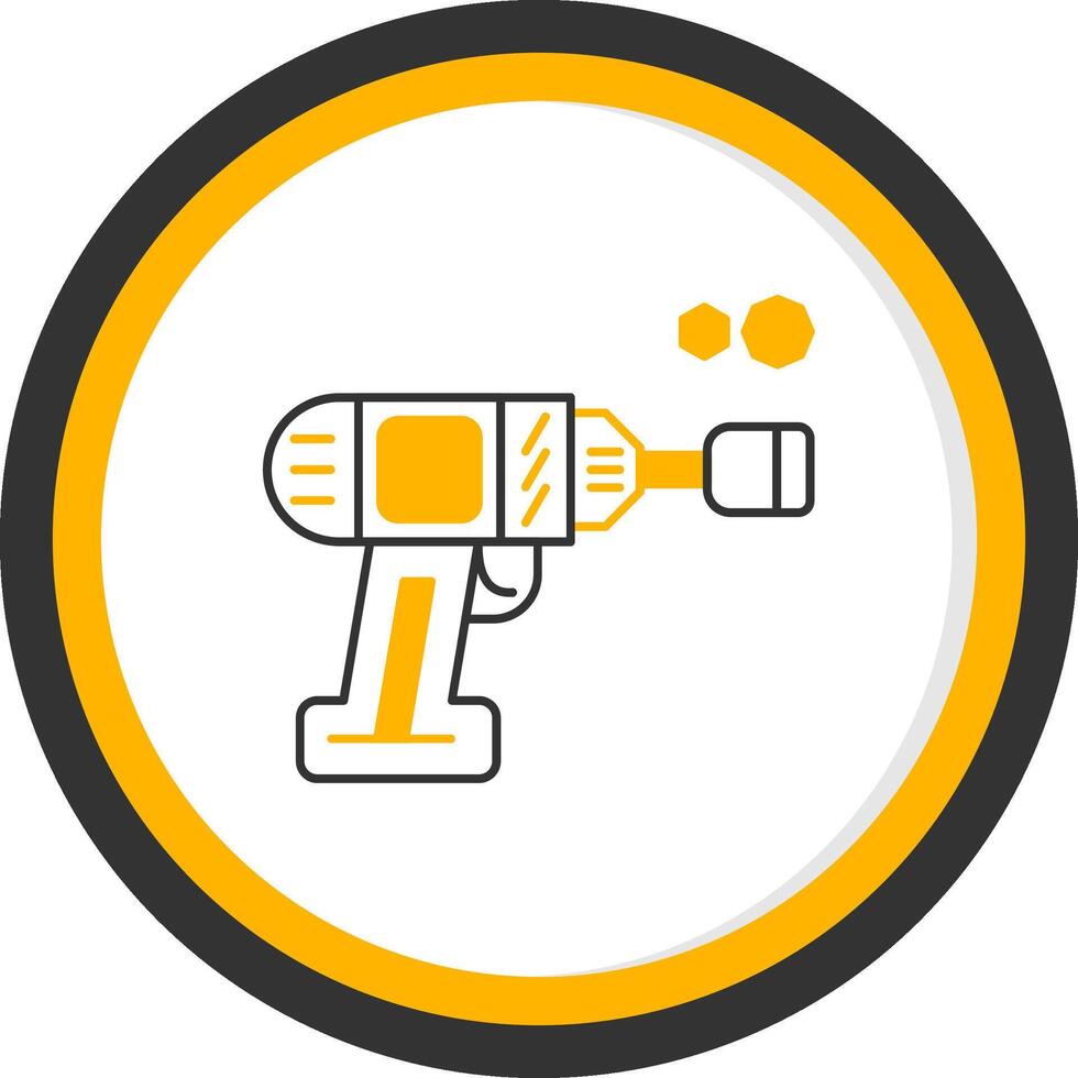 Impact Wrench Line Two Color Circle Icon vector