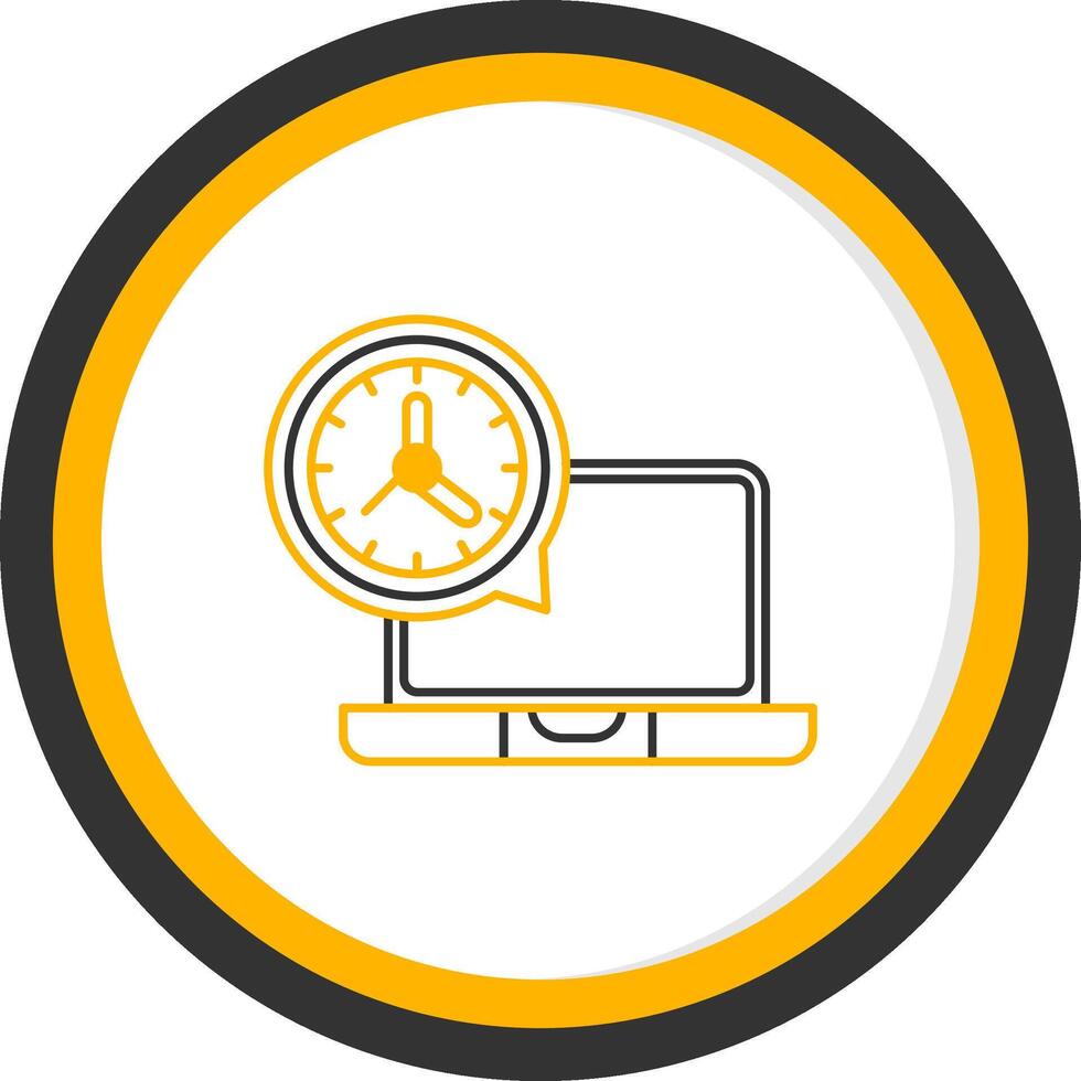 All The Time Working Line Two Color Circle Icon vector