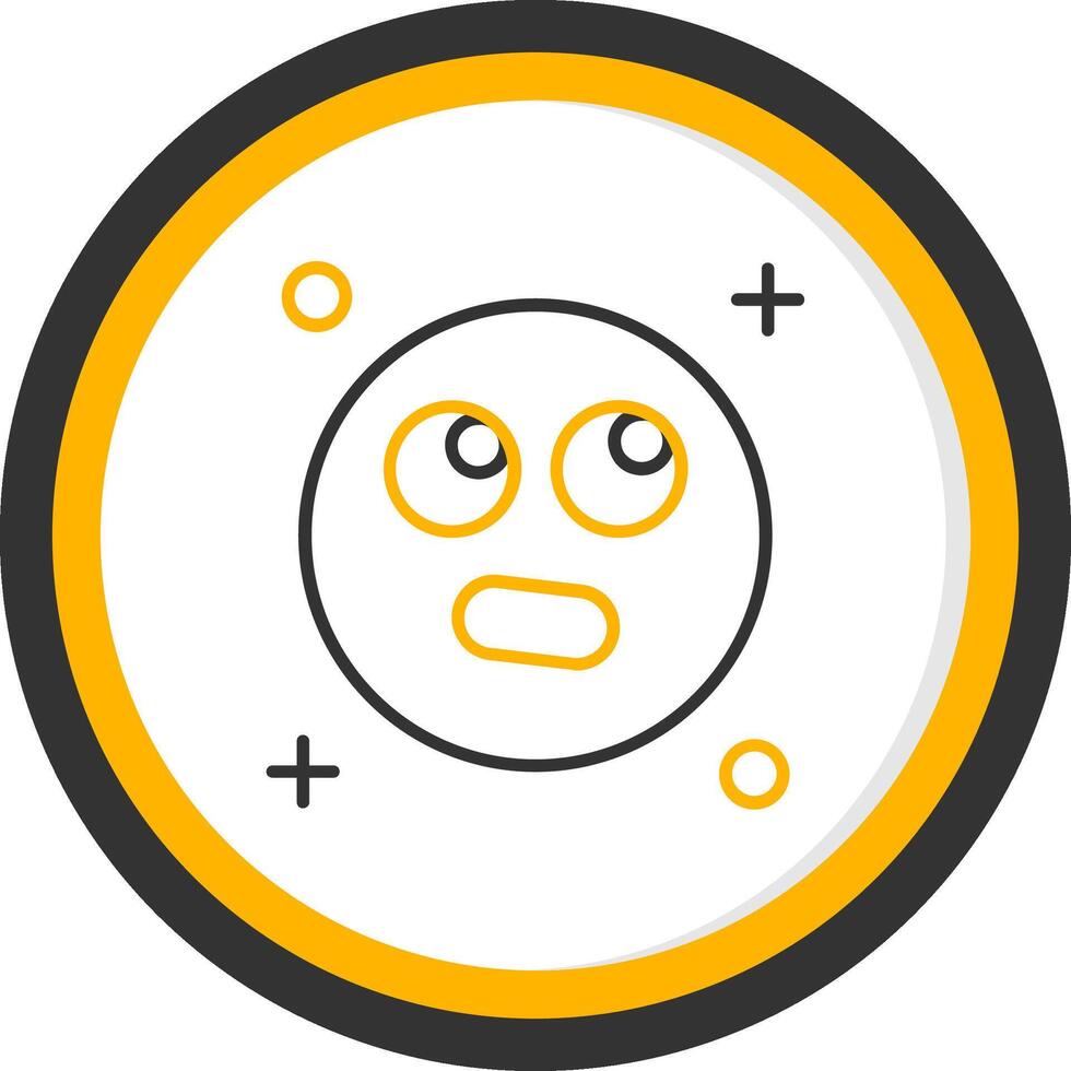 Rolling eyes Line Two Color Circle Icon vector