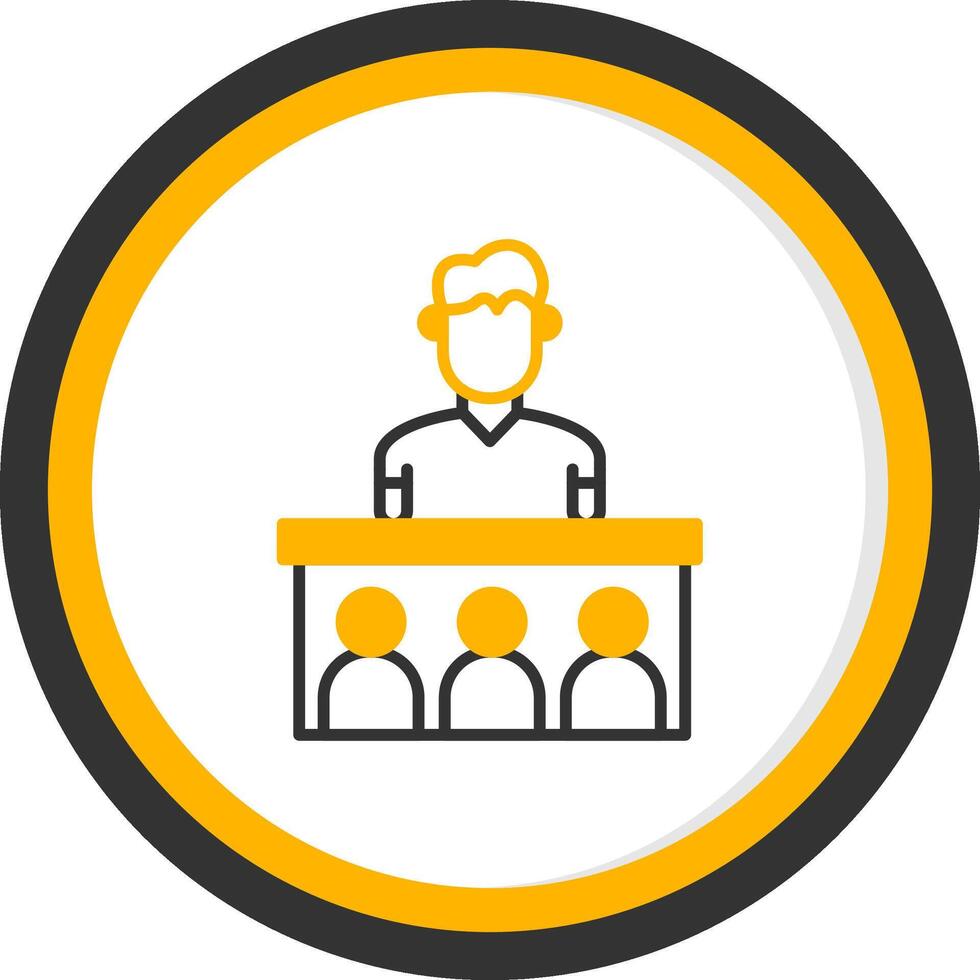 Coaching Line Two Color Circle Icon vector