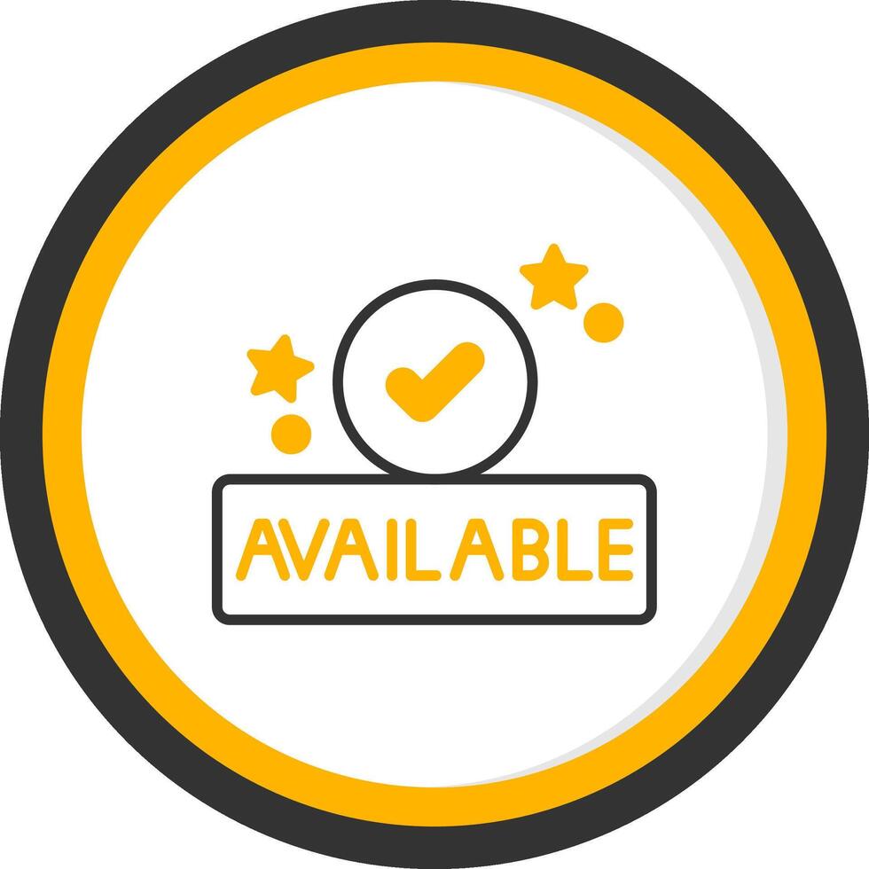 Available Line Two Color Circle Icon vector