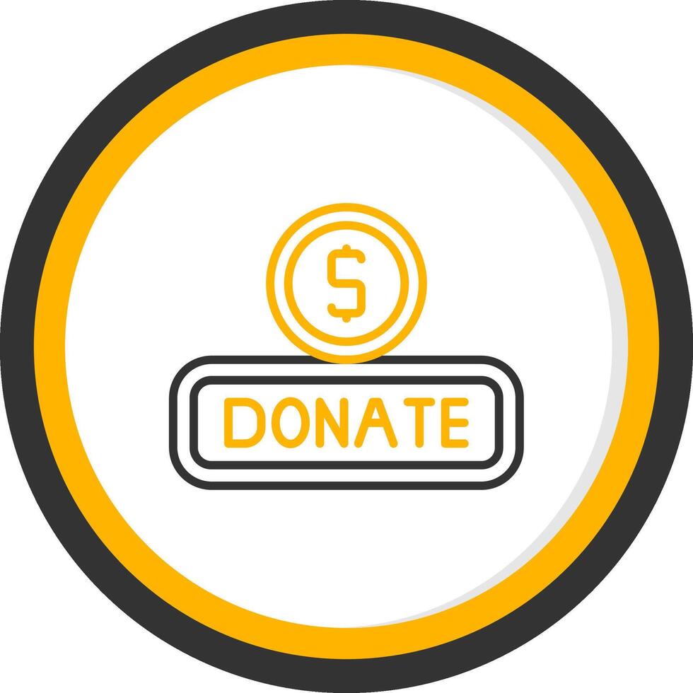 Donate Line Two Color Circle Icon vector