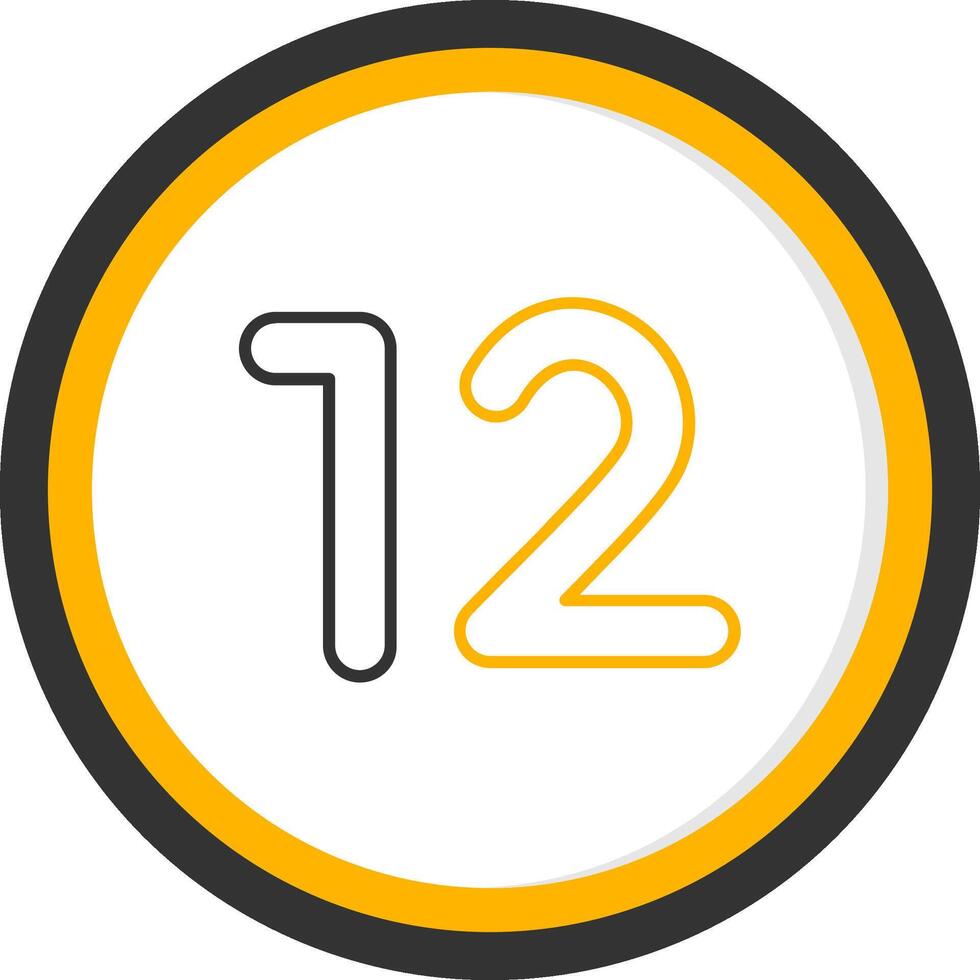 Thirteen Line Two Color Circle Icon vector