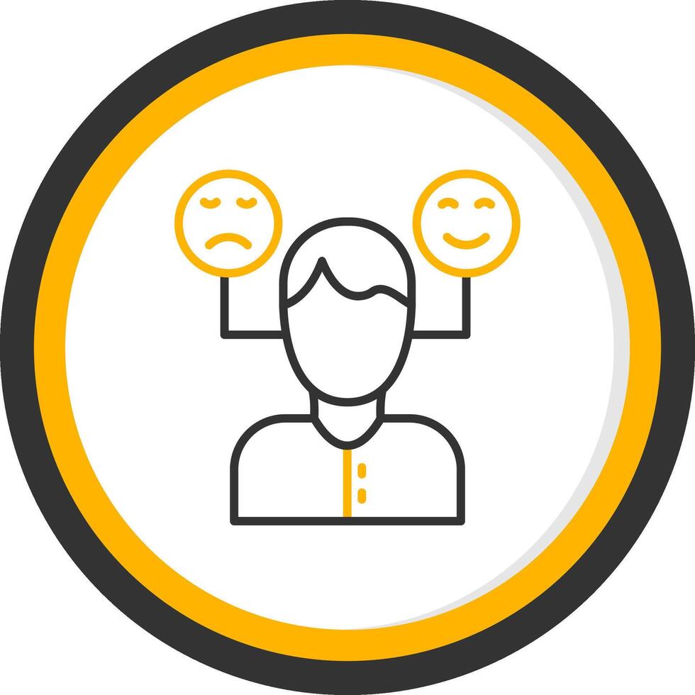 Emotions Line Two Color Circle Icon vector