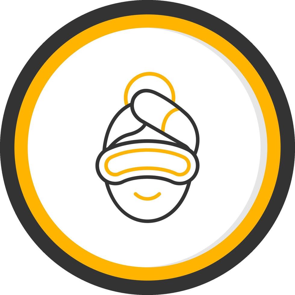 Eye Mask Line Two Color Circle Icon vector