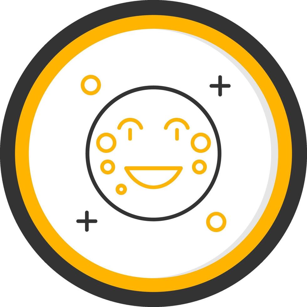 Moon Line Two Color Circle Icon vector